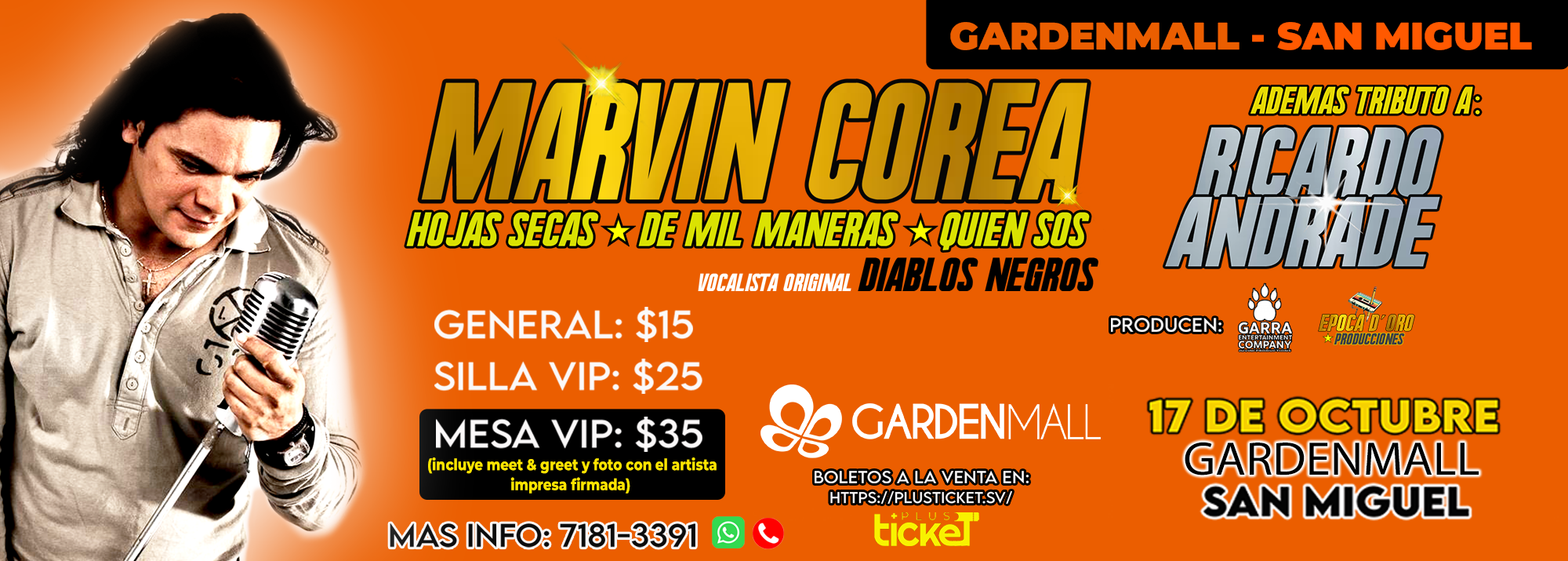 MARVIN COREA EX VOCALISTA DE DIABLOS NEGROS - GARDENMALL SAN MIGUEL