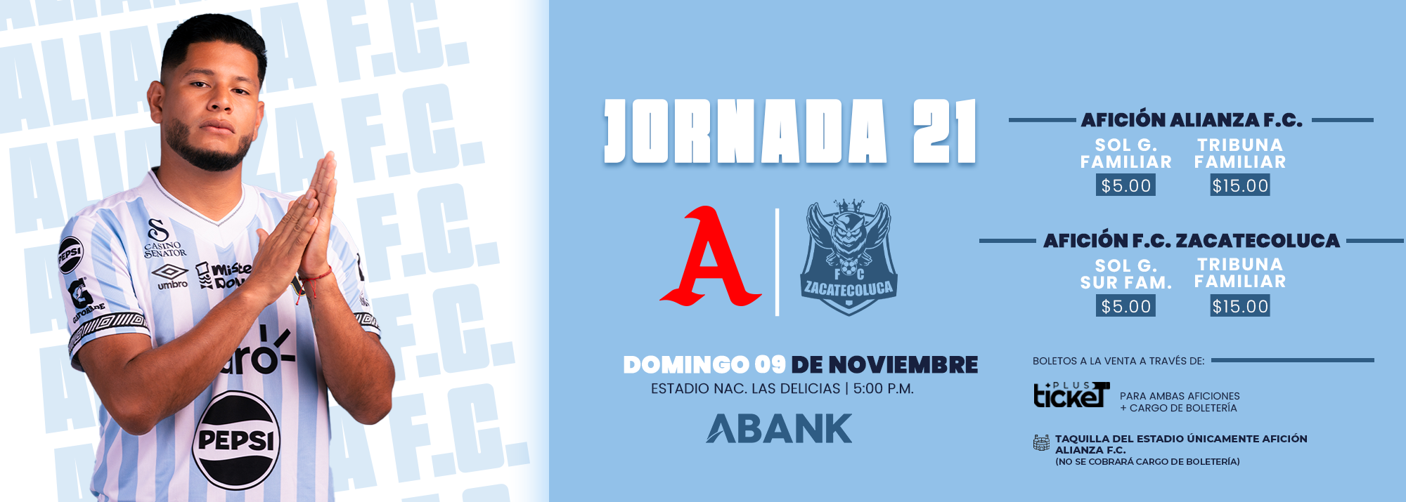 ALIANZA F.C. VS F.C. ZACATECOLUCA - JORNADA 21
