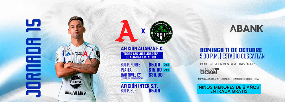 Alianza F.C. VS Inter Santa Tecla - J15